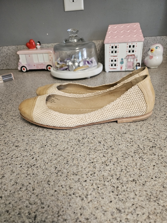 Frye Shoes - Frye Beige Woven Leather Ballet Flats